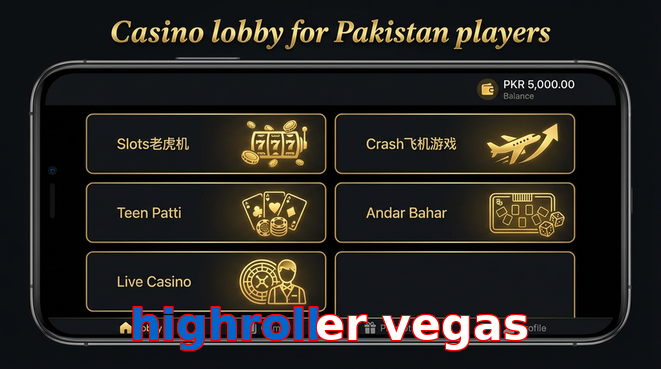 Lobby view of Highroller Vegas for Pakistan users