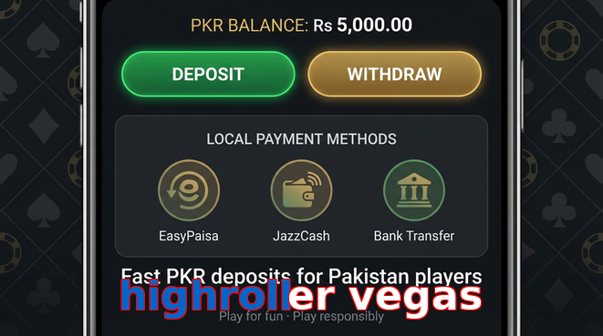 Deposit and withdrawal screen with PKR methods